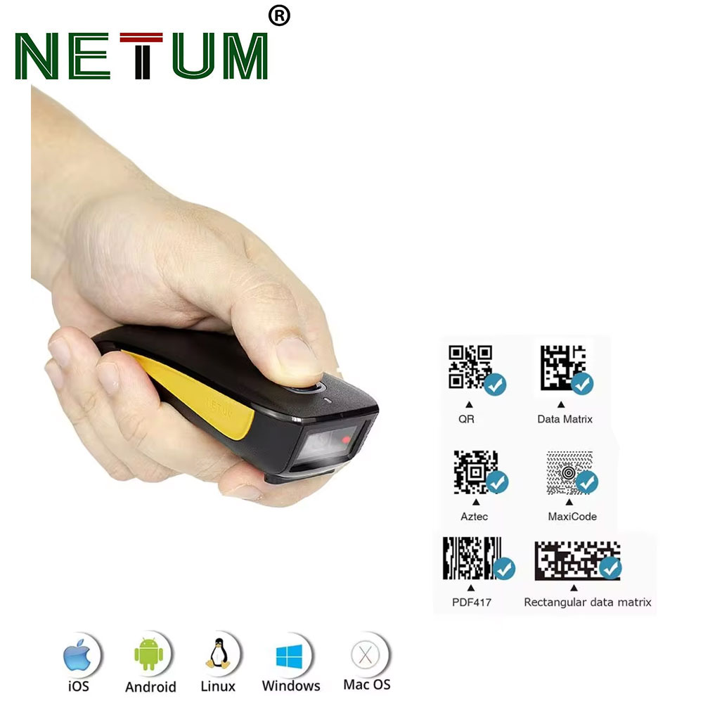 Barcode Scanner Wireless - NETUM C750 Bluetooth 2D Barkod Tarayıcı,