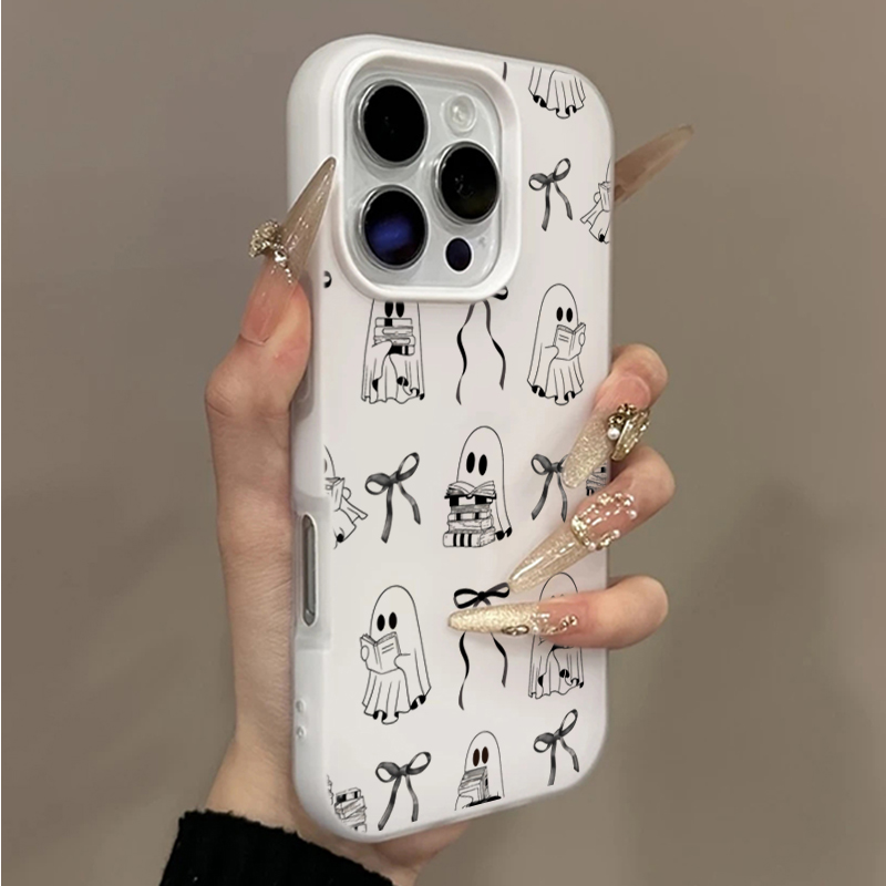 Apple Iphone 15 Pro Max - Sevimli Cadılar Bayramı Kitap Hayaleti Desenli