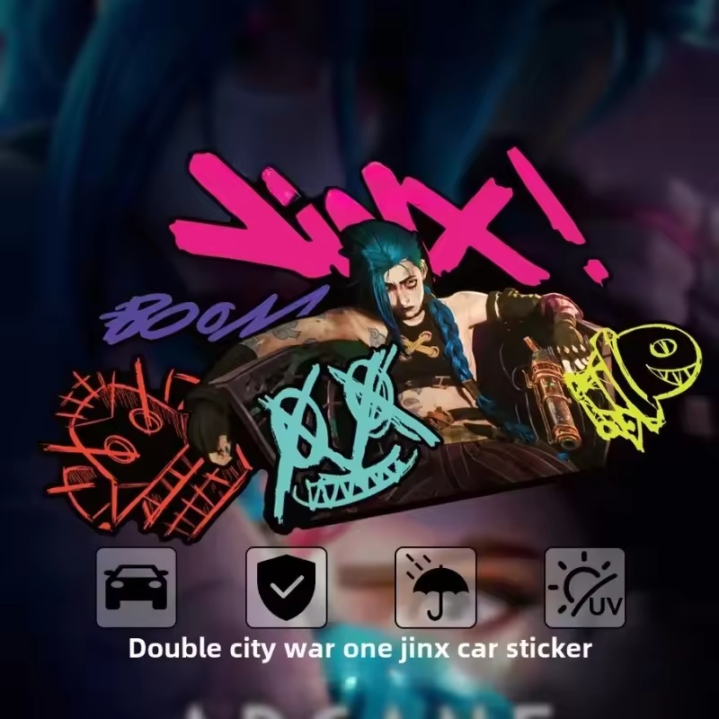 Electric Gadget - Arcane Jinx Graffiti Yansıtıcı Araba Etiket