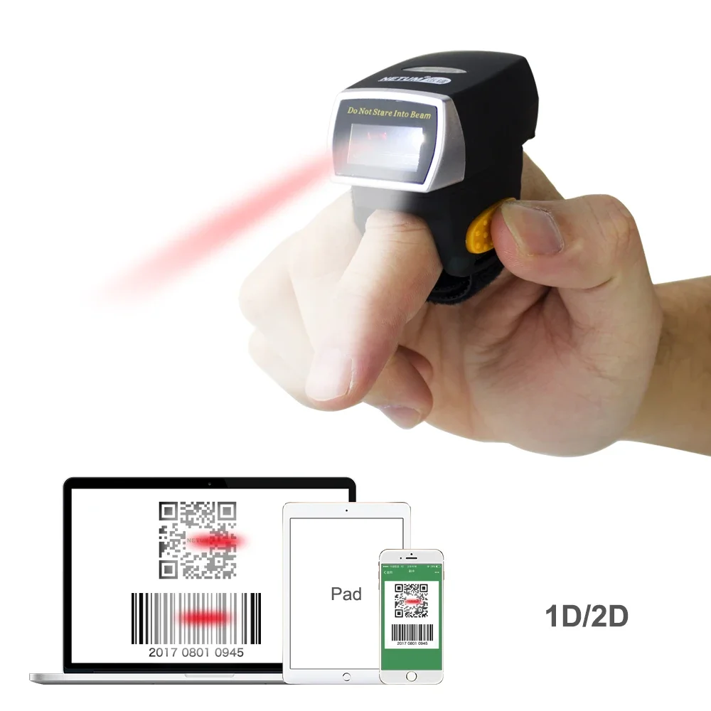 Barcode Scanner Wireless - YENİ Netum Mini Parmak Yüzüğü Barkod