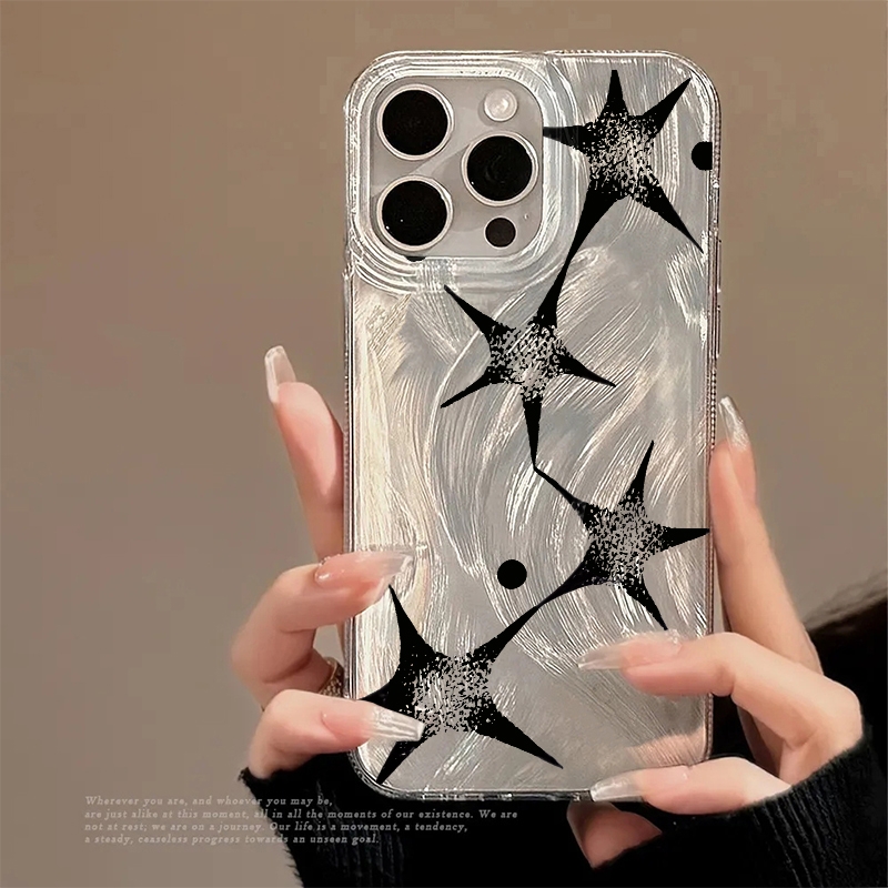 Apple Iphone 15 Pro Max - Parlayan Yıldız Trend Desenli Telefon Kılıfı