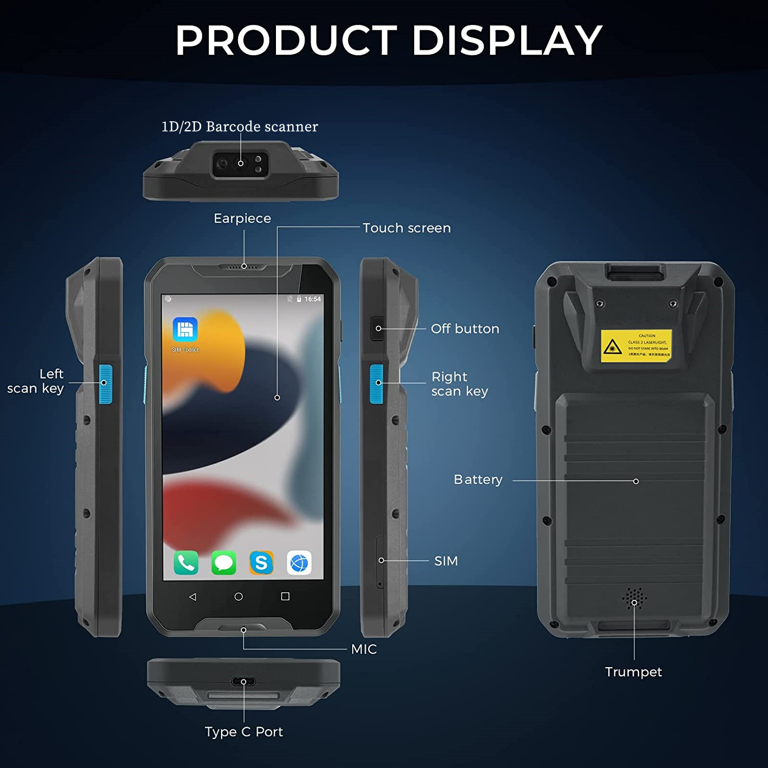 Android 9 4G Sağlam Kablosuz E - Barcode Scanner Wireless incelemesi ve fiyatı