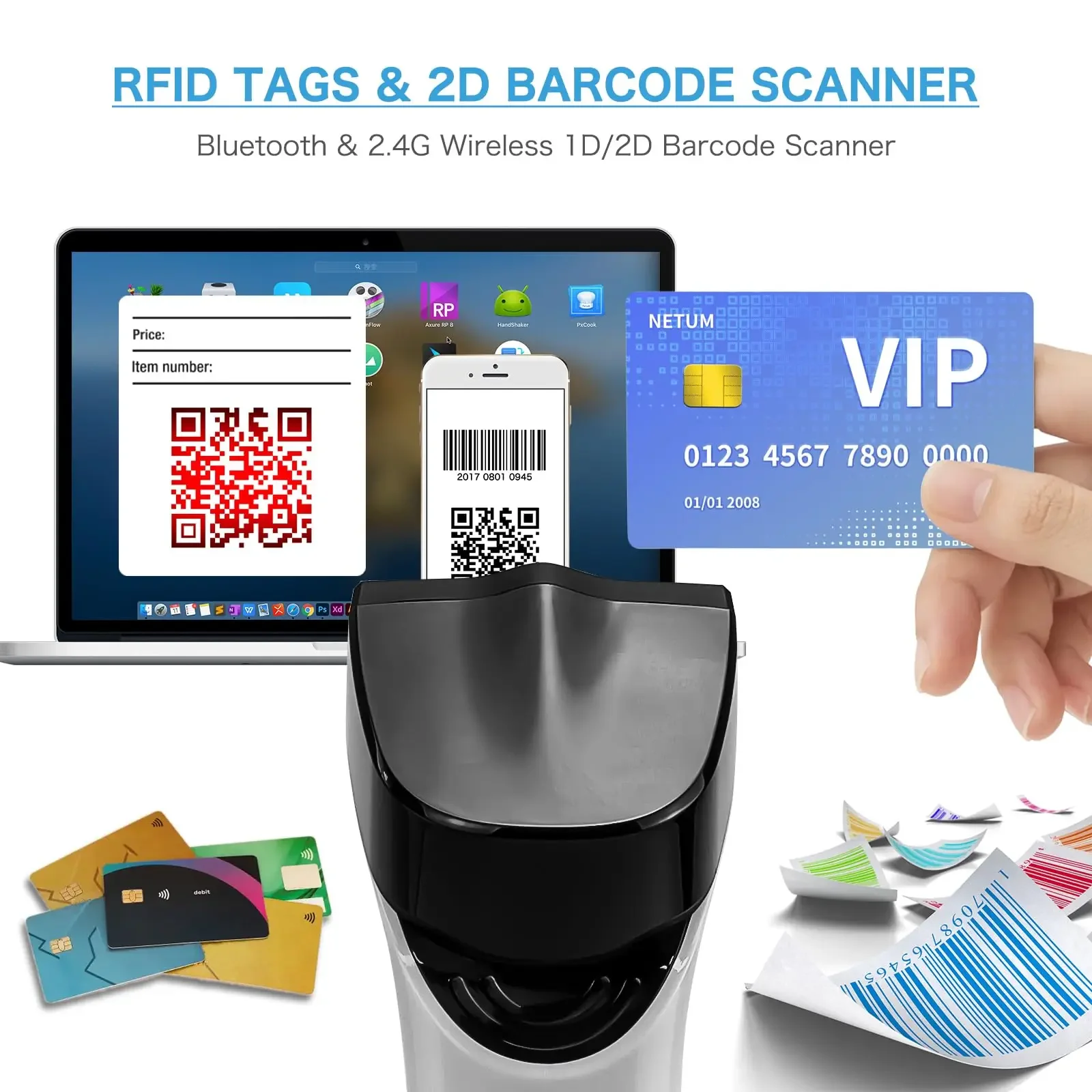 NETUM DS8100 Bluetooth 13.56MH - Barcode Scanner Wireless incelemesi ve fiyatı