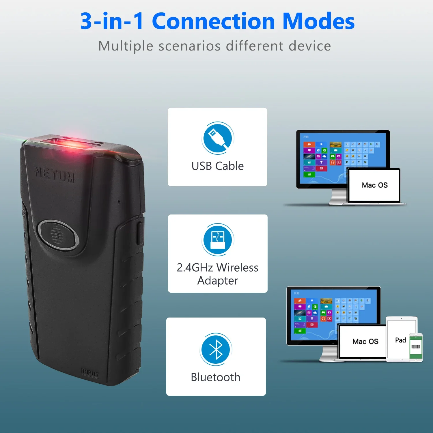 Netum E800 QR Kod Okuyucu Tele - Barcode Scanner Wireless incelemesi ve fiyatı
